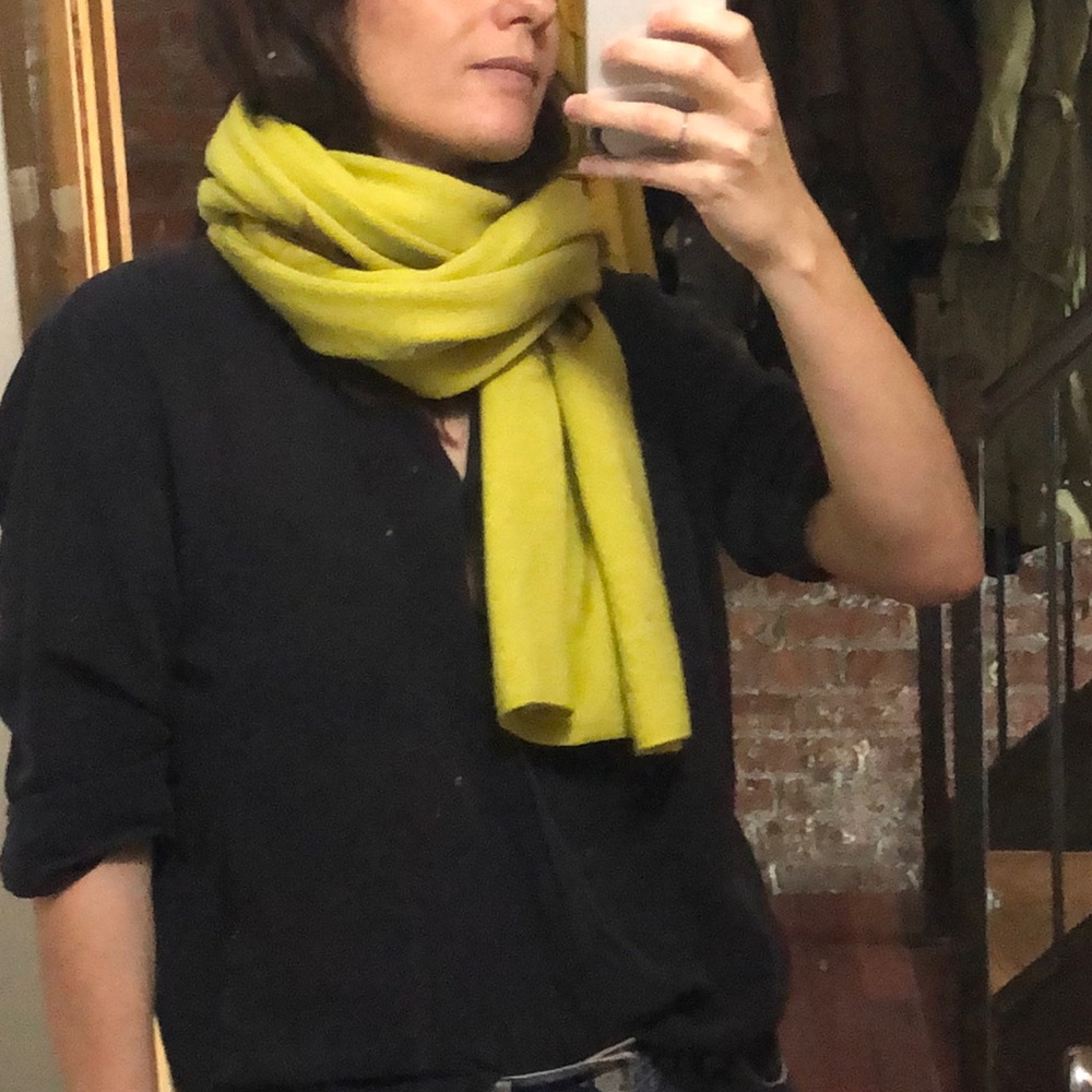 COS Cashmere scarf in neon
